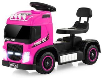 Costway 6V Kids Electric Ride-on Truck with Height Adjustable Seat-Pink