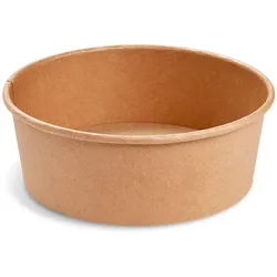 VEPATIM 300 Salatschalen Feinkostschalen braun aus Pappe mit PE beschichtet 1300ml Ø185mm