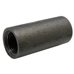 Stahlmuffe lang schwarz 1/2" - 60 mm - sandgestrahlte Oberfläche
