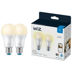 2er Pack WIZ E27 Smarte LED Lampe  2700K warmweiß dimmbar 8W wie 60W WLAN