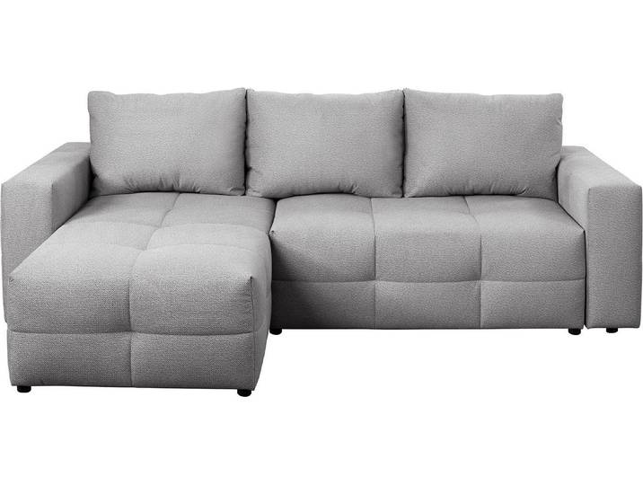 Ecksofa EXXPO - SOFA FASHION, grau (ice), B:261cm H:95cm T:158cm, Sofas, Ecksofa, Praktische Funktionsecke mit Federkern, Bettfunktion und Stauraum