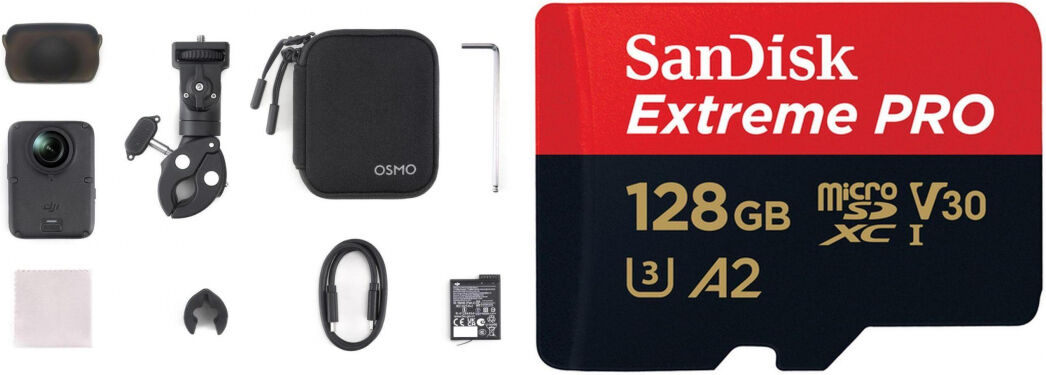 Combo DJI Osmo 360 II Limitless Riding + SanDisk Extreme Pro 128 Go