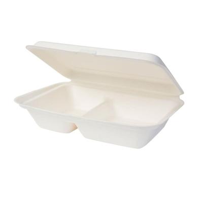 Ekoe Plastic Free Solutions Ekoe-Box mit zwei Fächern für kompostierbares Mitnehmen, 100 Stück