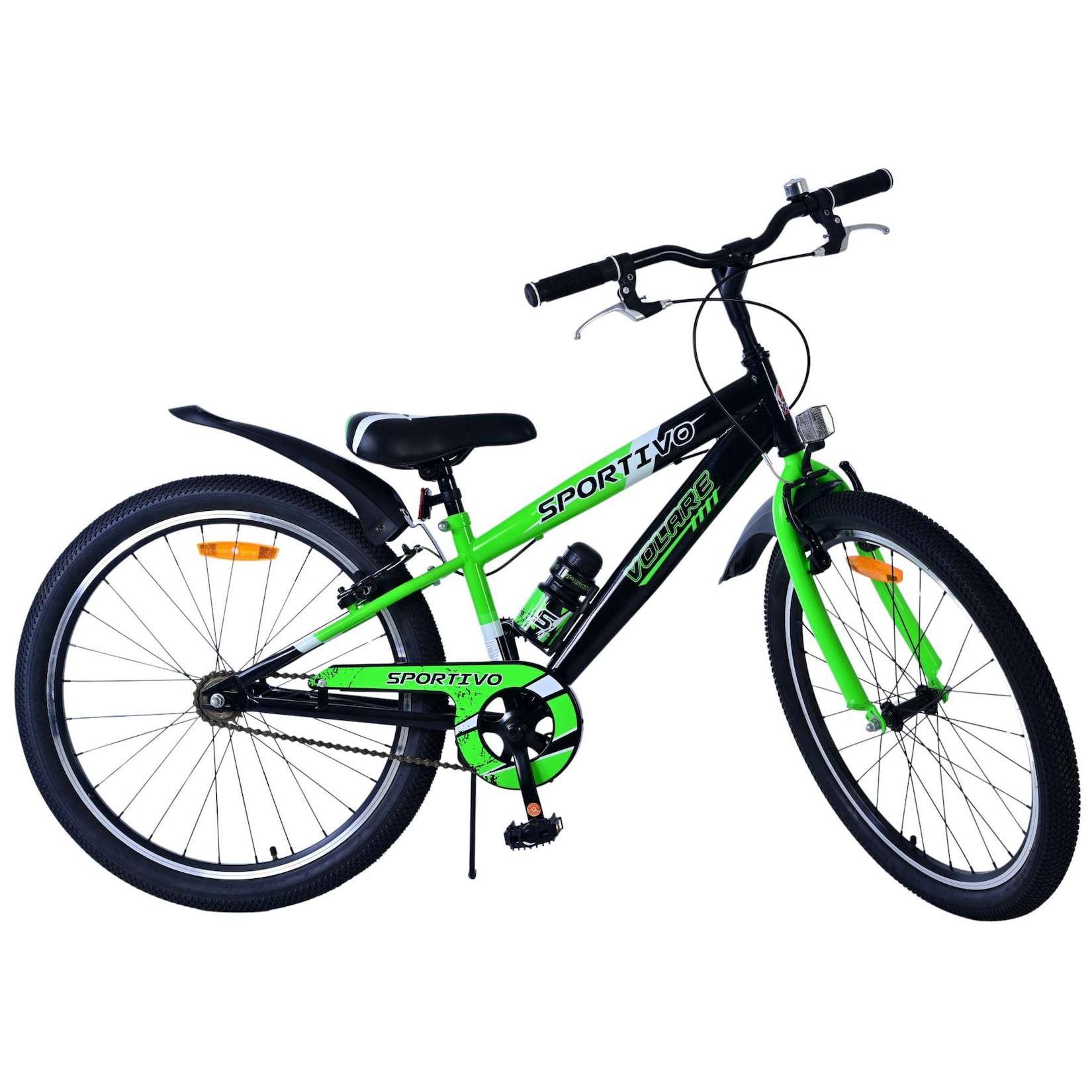 Volare Kinderfahrrad Sportivo Jungen 24 Zoll Kinderrad Grün Zwei Handbremsen
