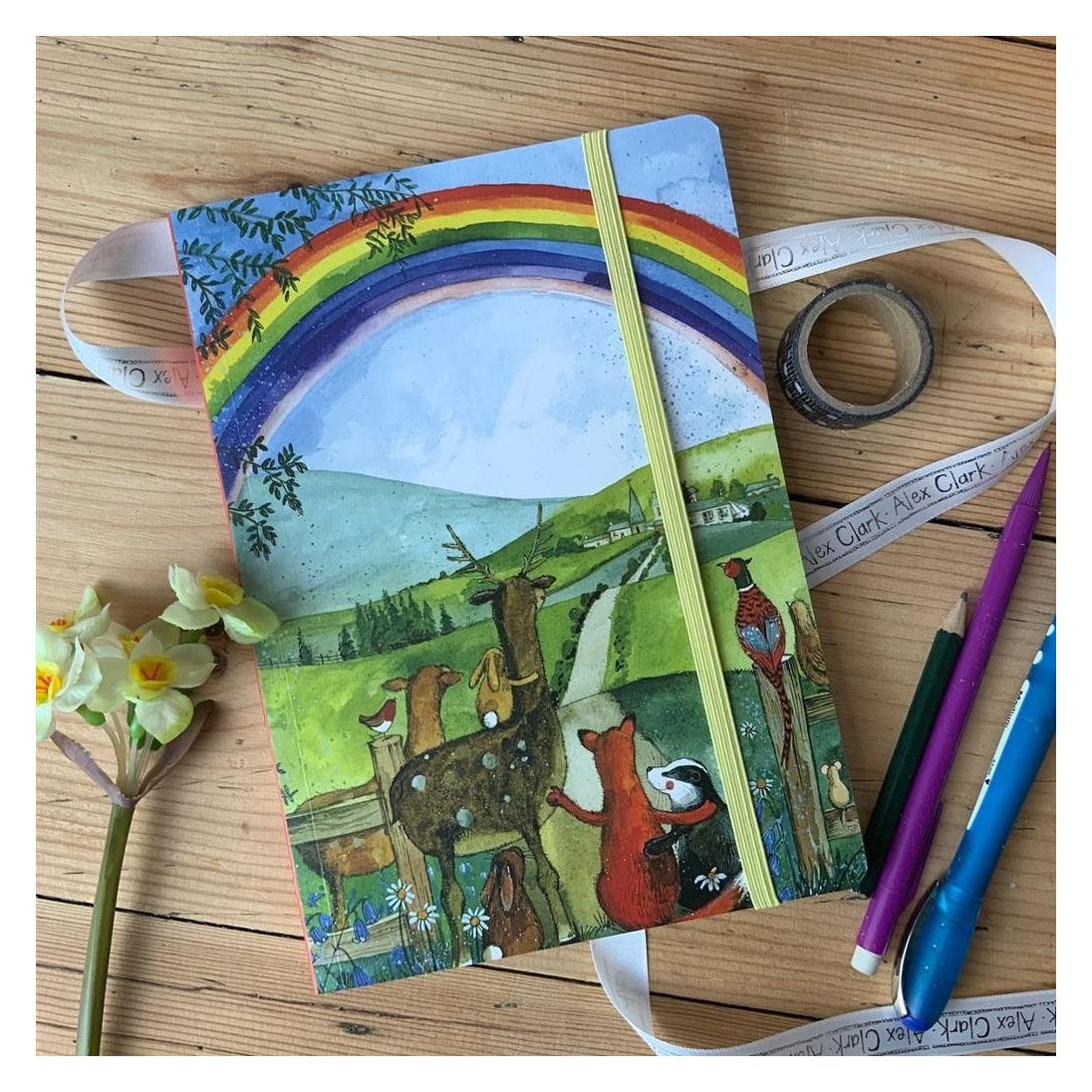 Teka Notizbuch mit Radiergummi A5 LCN26 Tiere und Regenbogen (A5, Liniert) (47994809)