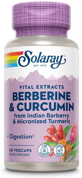 Solaray Berberine & Curcumin 600 mg 60 Vegetable Capsules
