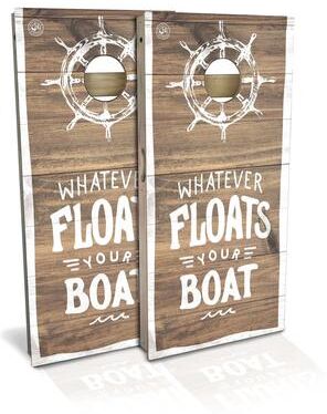 Skip's Garage Whatever Floats Your Boat Outdoor Cornhole Board Set