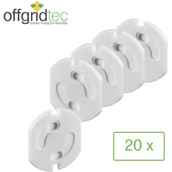 20 Stück Offgridtec Kindersicherung für Steckdose mit Drehmechanik - Steckdosensicherung Baby