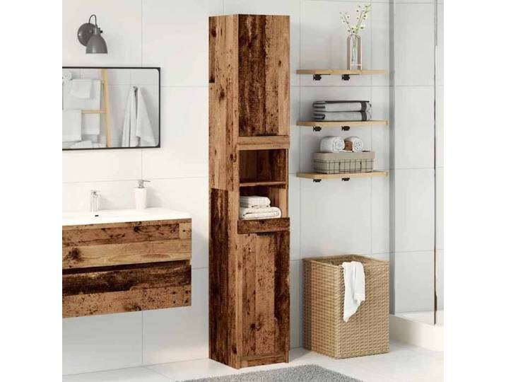 (TOP 2026)Armoire de salle de bain - 1 PC - SWEETY - Armoire Bas - Pour WC - vieux bois - Bois d'ingénierie 311213