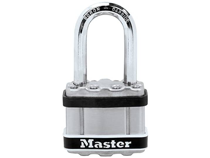 MASTER LOCK Cadenas en Acier Laminé Haute Sécurité [Protection en acier inoxydable] M1EURDLFSTS - Sécuriser bateaux et portails en milieu maritime - Argenté