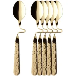 Villeroy & Boch NewWave Caffè Spoon Kaffeelöffel 17,5 cm vergoldet 6er Set