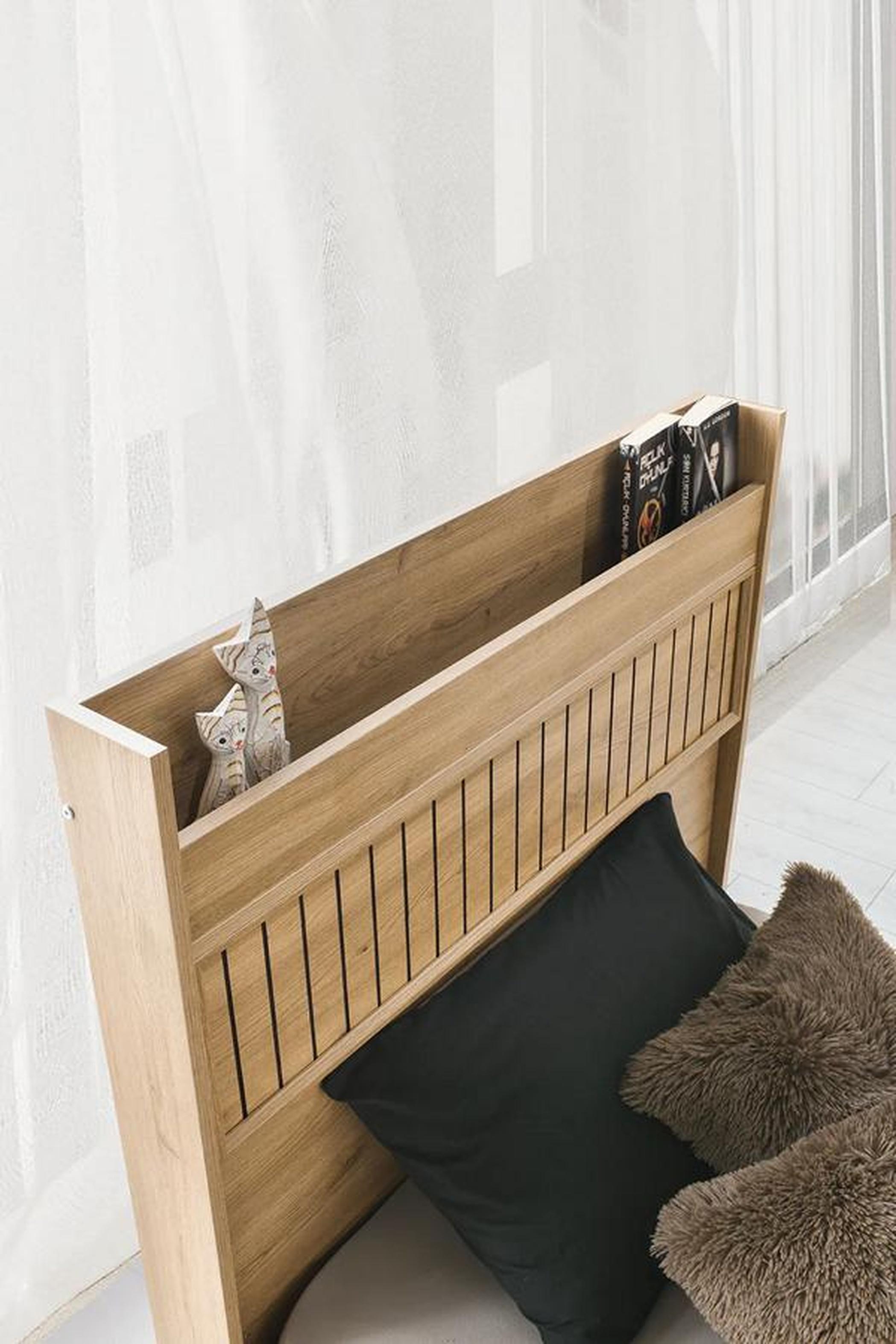 Einzelbett Holz Modern Kopfteil Stilvolles Design Kinderzimmer Möbel Komfort