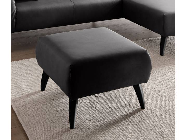 Pouf rembourré 66 x 44 x 66cm Noir Microfibre Diala: Noir