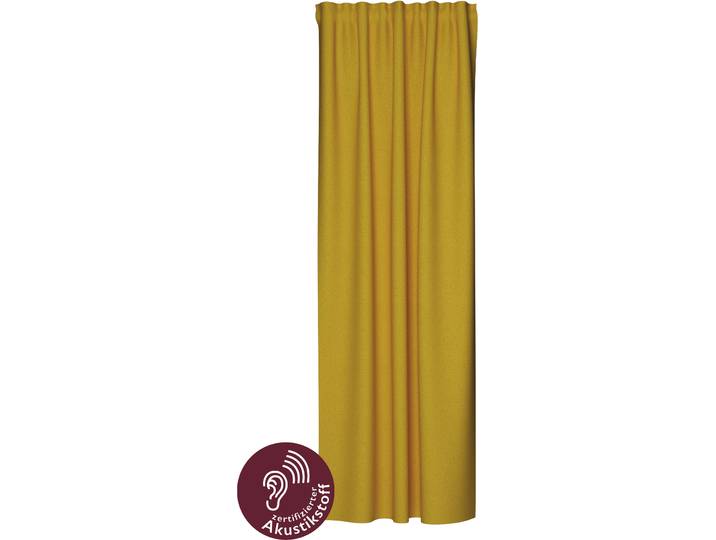 Vorhang HOMING Allen Gr. 1, gelb (safran), B:140cm H:245cm, Polyester, Gardinen, Vorhang, blickdicht, Akustik, Lärmschutz, Wohn-, Schlaf-, Kinderzimmer, Thermo