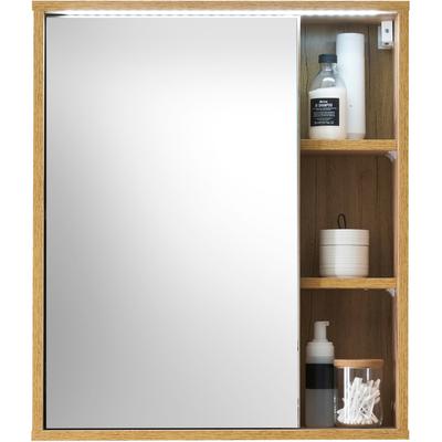 Spiegelschrank BASIC BY BALCULINA "Este", braun (wildeiche), B:60cm H:70cm T:20cm, FSC-zertifizierter Holzwerkstoff, Schränke, Spiegelschrank, LED-Spiegelschrank 60 cm