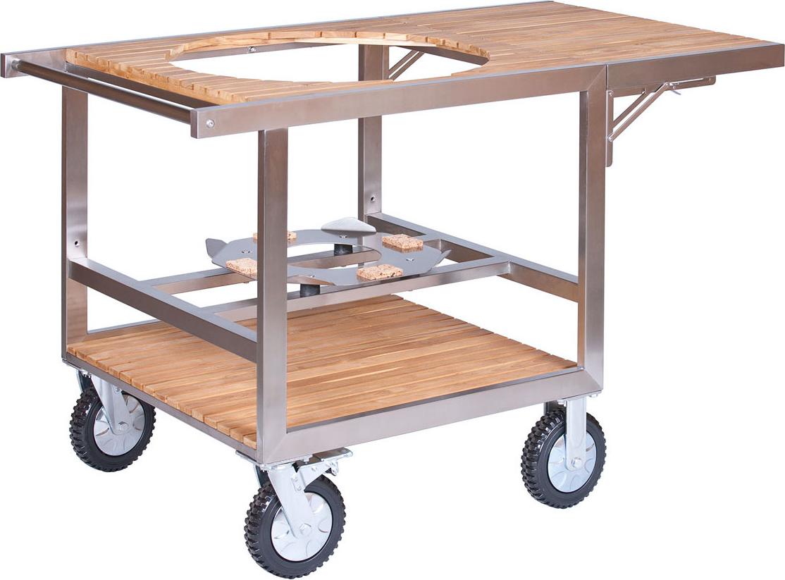 Monolith Buggy inkl. Seitentisch .55 (CLASSIC) Edelstahl Teakholz 201017-C