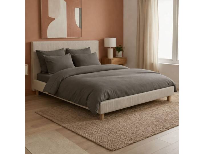 Parure de lit grise 160x200cm