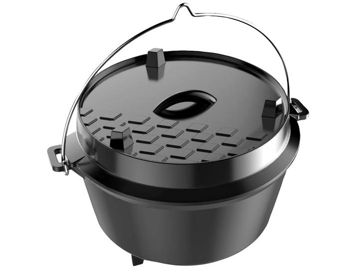 Grilltopf TEPRO Dutch Oven M , schwarz, B:38cm H:24,2cm L:26,5cm, Töpfe, Grilltopf, 8 Liter