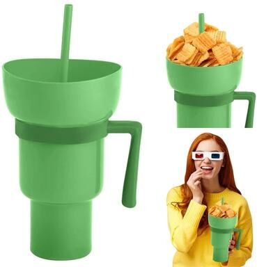 Uplifted Finds 2 In 1 High Capacity Stadium Snack & Beverage Cup green