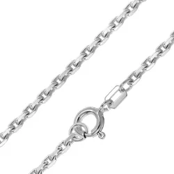 trendor 31222 Halskette 925 Silber Rhodiniert Diamantierte Ankerkette 2,2 mm, 45 cm