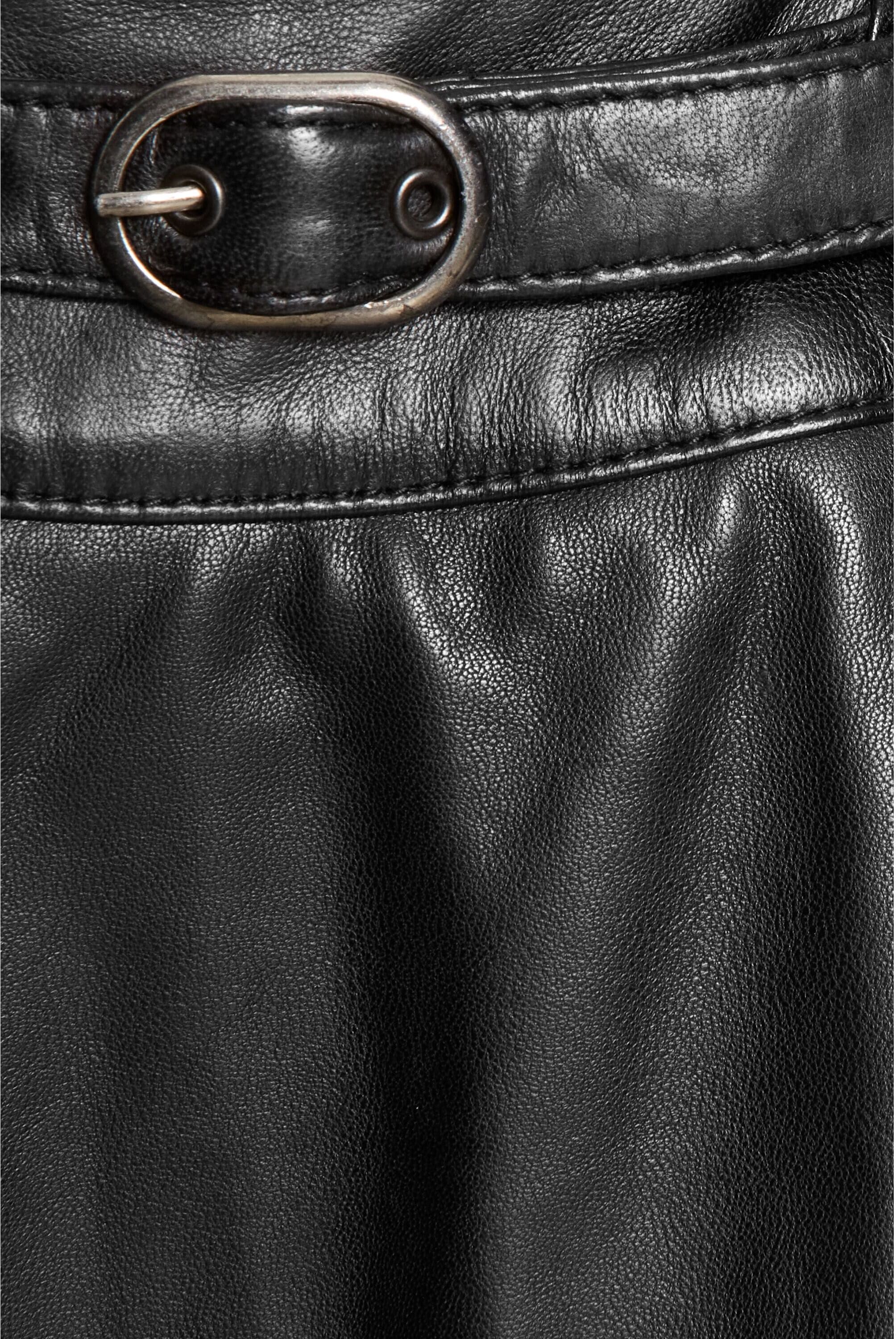 A-Linien-Rock BUGATTI "bugatti Lederrock", Damen, Gr. 38, schwarz, Obermaterial: 100% Lammleder LEL., uni, regular fit, Röcke A-Linien-Rock, in Midi-Länge für eine elegante Optik