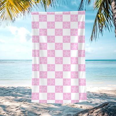 JML "Starfish Checkered Beach Towel, Lightweight Quick Dry Swimming Towel 30""x60"""