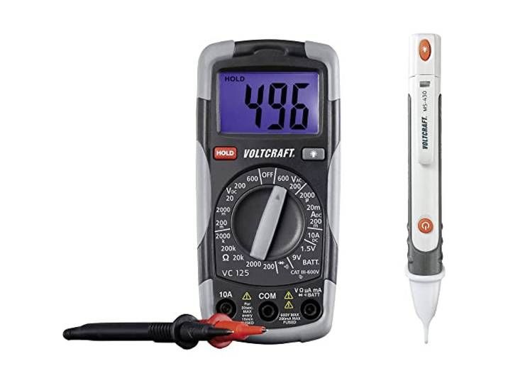 Multimètre VOLTCRAFT DT-TEST-KIT 150 numérique CAT III 600 V Affichage (nombre de points): 2000
