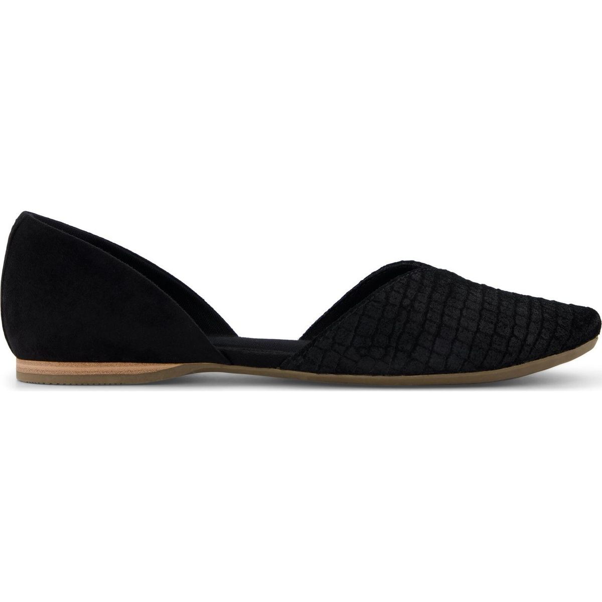 Toms Gemma Dorsay black croc deboss suede/microsuede 36.5 10023504-36.5