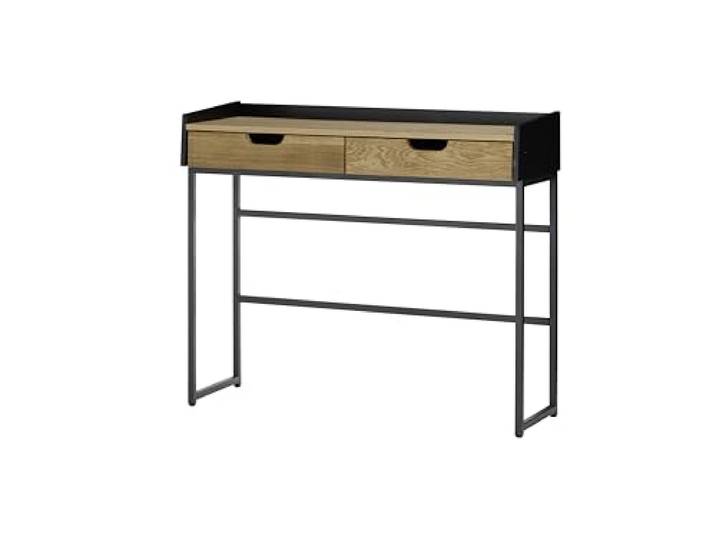 Robas Lund, Konsolen-/Garderobentisch CALAMA, Eiche furniert, Korpus schwarz, Metallgestell schwarz matt, 2 Schubkästen, B/H/T: 100/84/35 cm