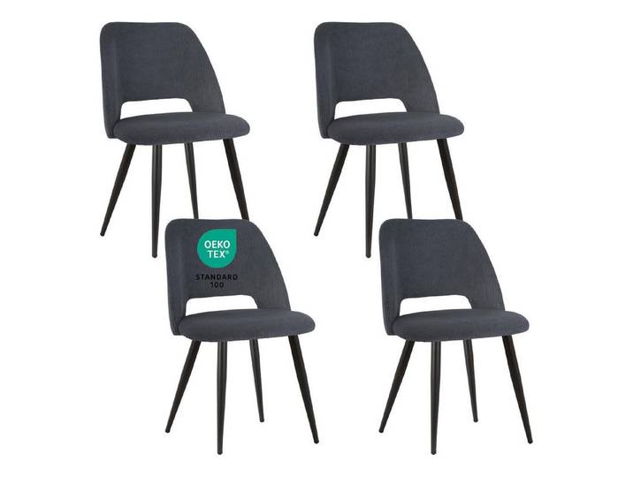 LuxusKollektion Esszimmerstuhl Esszimmerstühle Küchenstühle Wohnzimmerstühle Schwarz 4 Stück Set