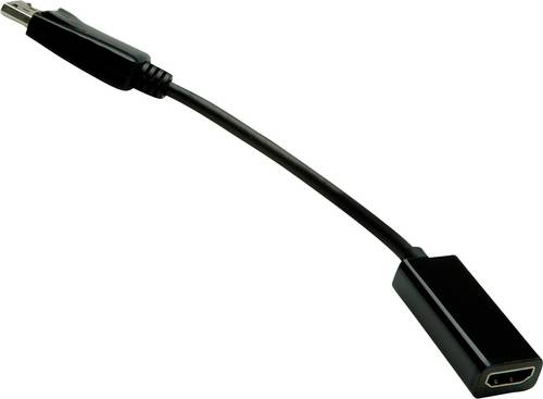 Value DisplayPort / HDMI Adapterkabel DisplayPort Stecker, HDMI-A Buchse 0.15m Schwarz 12.99.3144 DisplayPort-Kabel