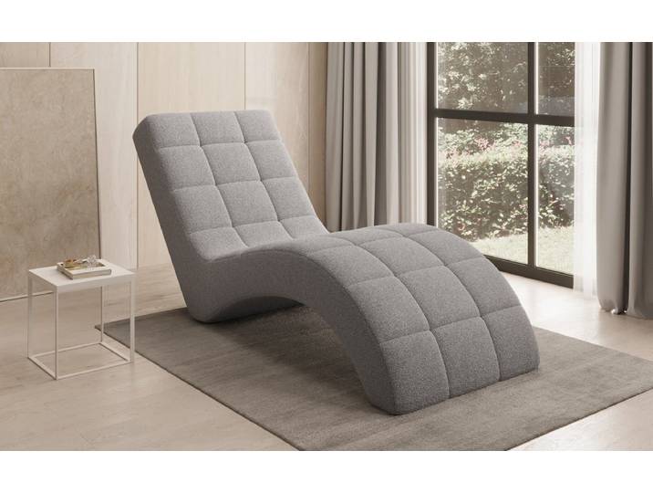 Designer Relax-Liege Nela in Bouclé - Weiß - Bouclé - Luxusbetten24