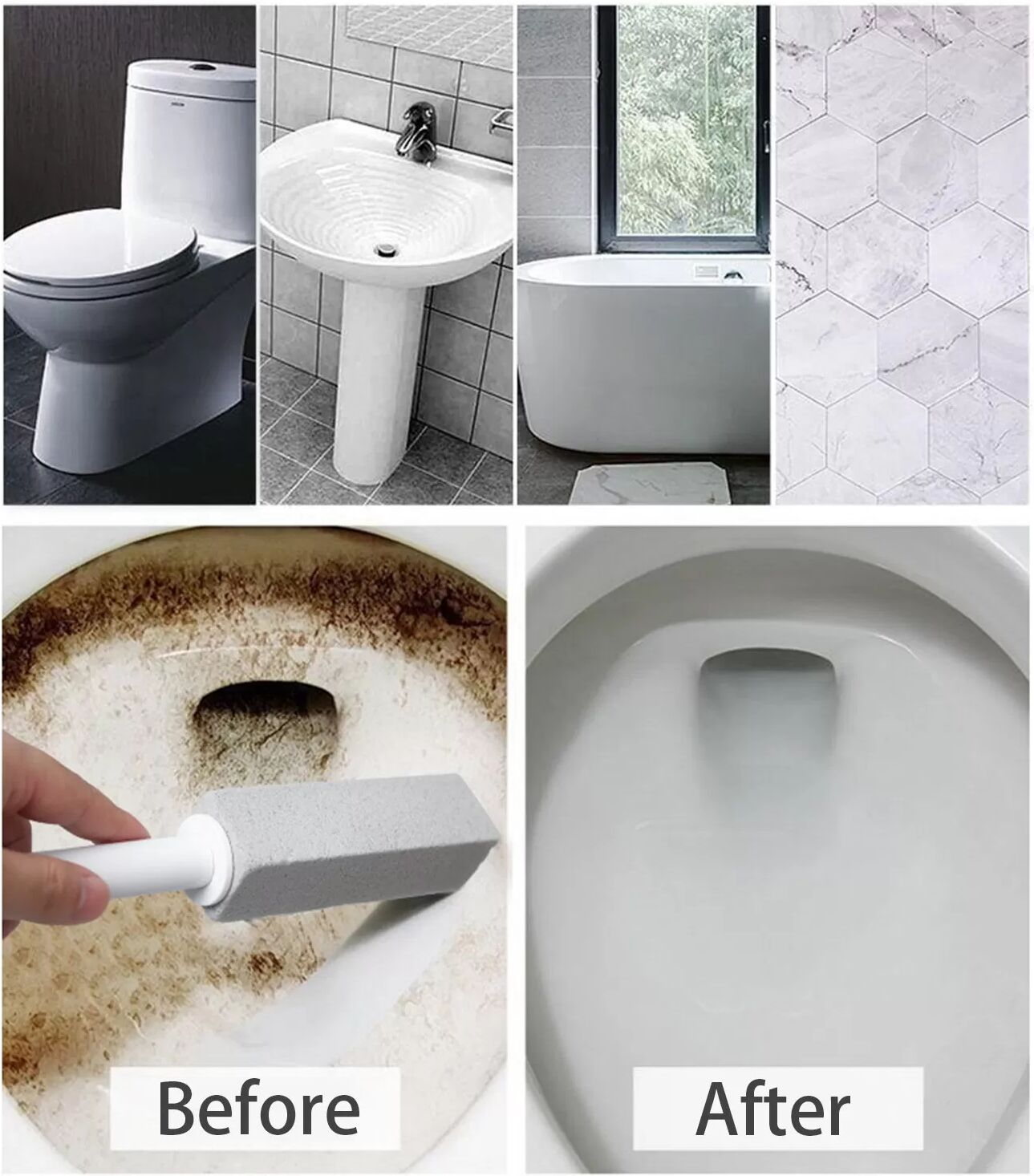 INF Toilettenbürste mit Bimsstein - 3er-Pack