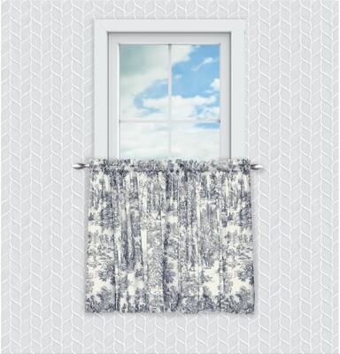 "Wide Width Victoria Park Tailored Tier Curtain Pair by Victoria Park in Blue (Size 68"" W 36"" L)"