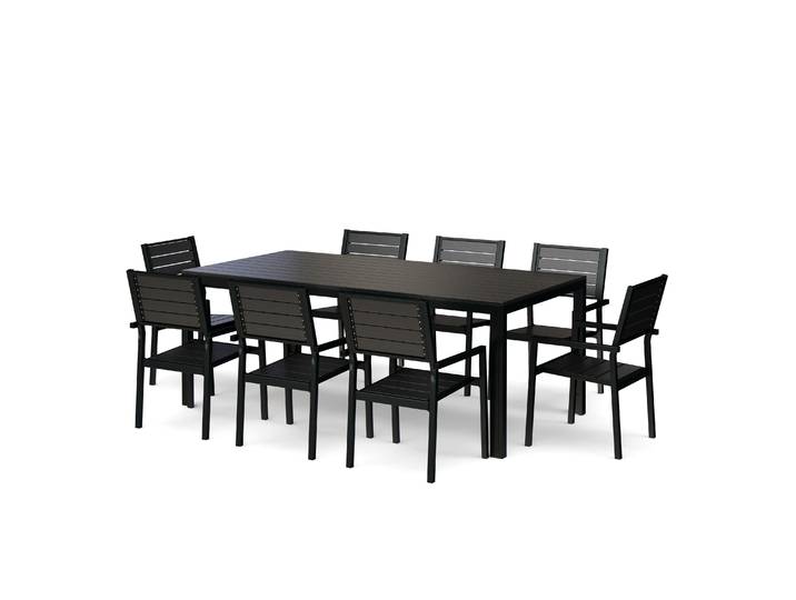 Gartenmöbel Set KAVO 8 Stühle schwarz