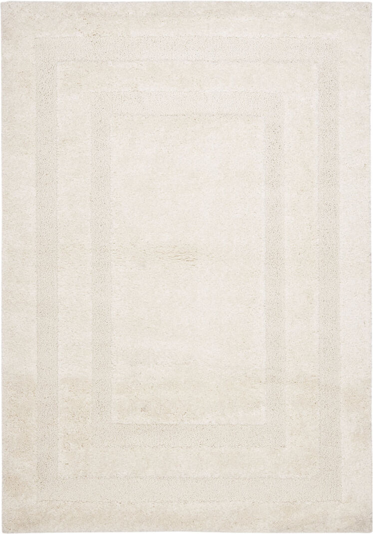 August Grove Tolman Shaggy Area Rug Creme / Creme Rectangle 122 x 183 cm