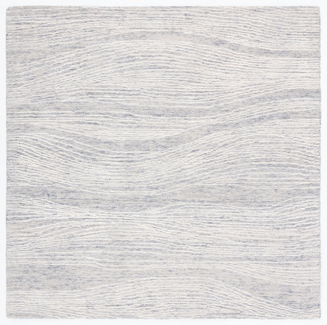 Ivy Bronx Abstract Wool Hand Tufted Area Rug Grey / Ivory Square 183 cm