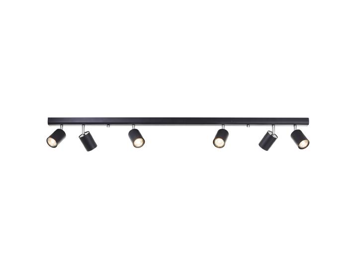 Spot de plafond noir BRILLIANT à 6 têtes DIFFERENT Barre de spots au design épuré avec têtes orientables 6x GU10 max. 35 W Métal