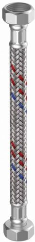Flamco Meiflex Silikon-Panzerschlauch M5715.0201.50 3/8" x 3/8" IG/IG, 8 x 500 mm, Edelstahlgeflecht