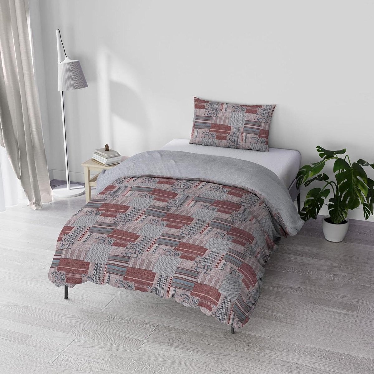 Rood katoenen dekbedovertrek set voor slaapkamer decoratie 150x200 cm