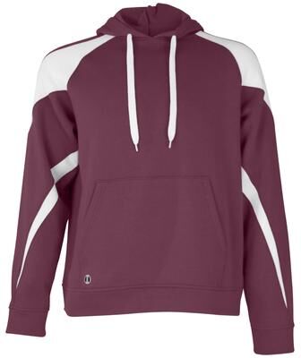 Holloway 229546 Prospect Hoodie in Maroon/White size Large   Cotton/Polyester Blend
