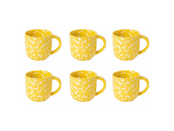 Kaffeetasse Rafaela 6er-Set 10cm Gelb/Gelb/Weiß