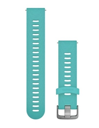 Garmin Schnellwechsel-Armbänder (20 mm) Hellblaues Silikonarmband mit Edelstahlteilen