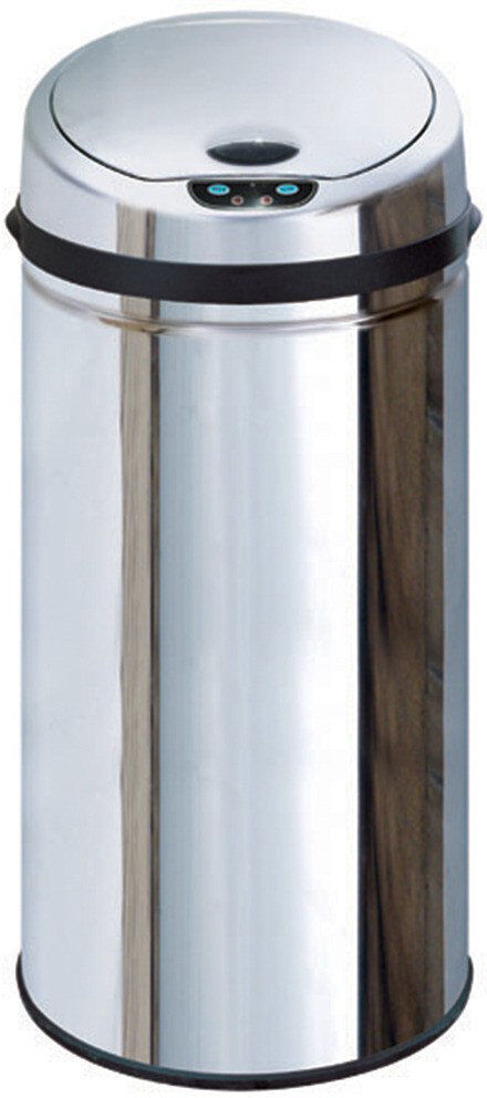 Symple Stuff Ladson Steel Motion Sensor Kitchen Trash Can Chrome 42L