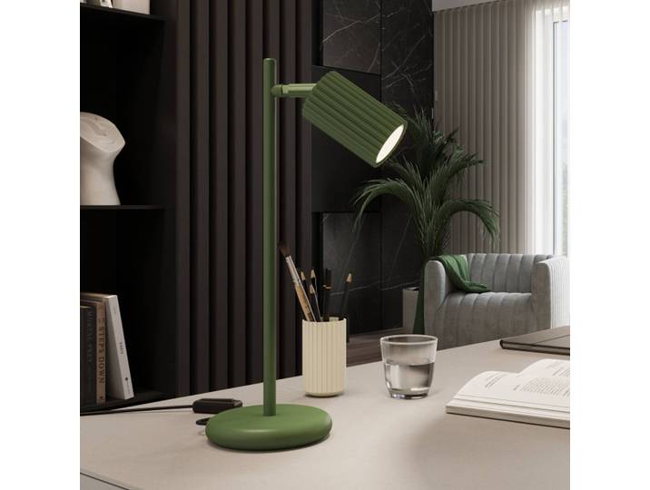 Tischlampe ALORA SOLLUX LIGHTING, grün, für Wohn- / Esszimmer, Aluminium