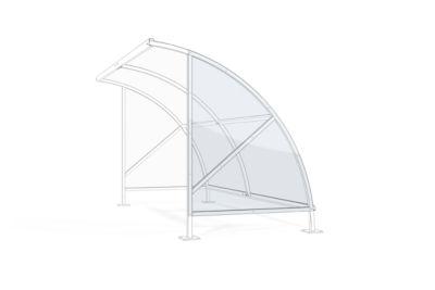 Seitenwand für Überdachungssystem Modell Bamberg transparent B 2040/4080 mm, rechts, Polycarbonat
