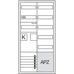 Hager Komplettschrank ZB32ET215W1, 1 Zählerfeld eHz, 1 Verteilerfeld, APZ