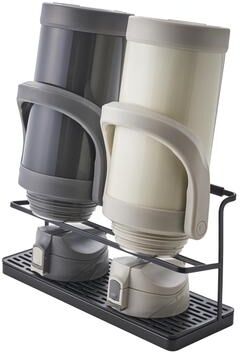 Yamazaki Home Countertop Bottle Drying Rack, Steel, Holds 4.4 lbs - L 4.72 x W 12.6 x H 6.69 inches