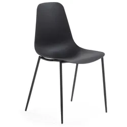 Esstisch Stühle in Schwarz Kunststoff und Stahl (4er Set)