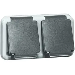 Peha - Steckdose SCHUKO 2fach, grau, ohne Dose